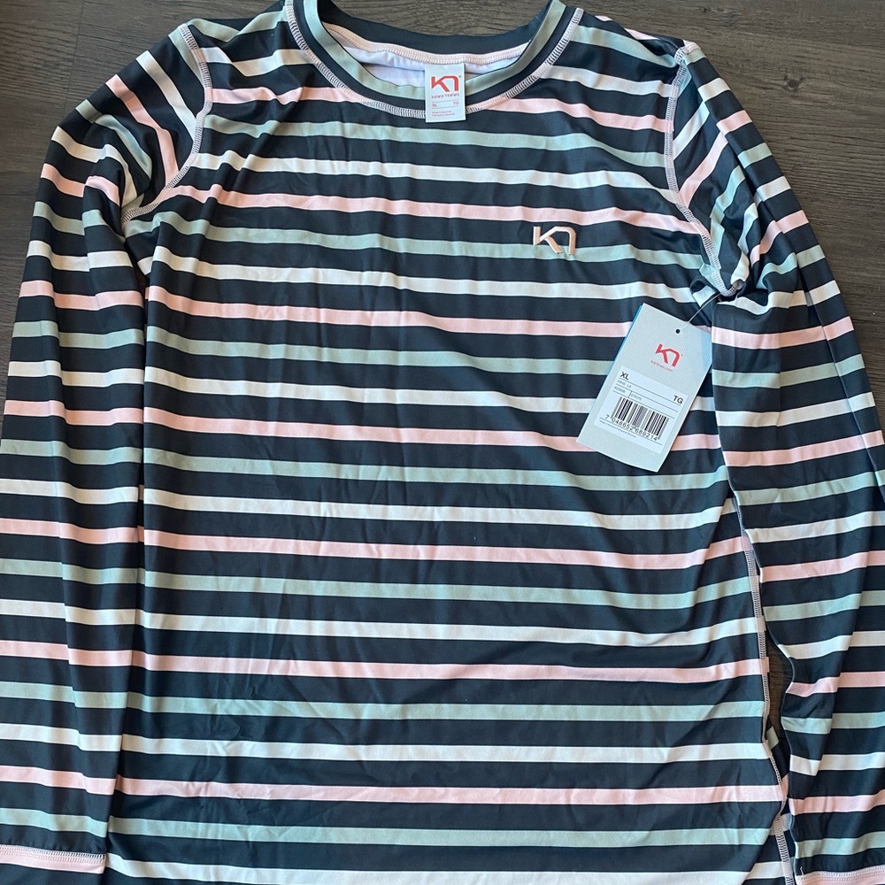 NWT Kari Traa Fryd Long Sleeve Base Layer Stripe XL